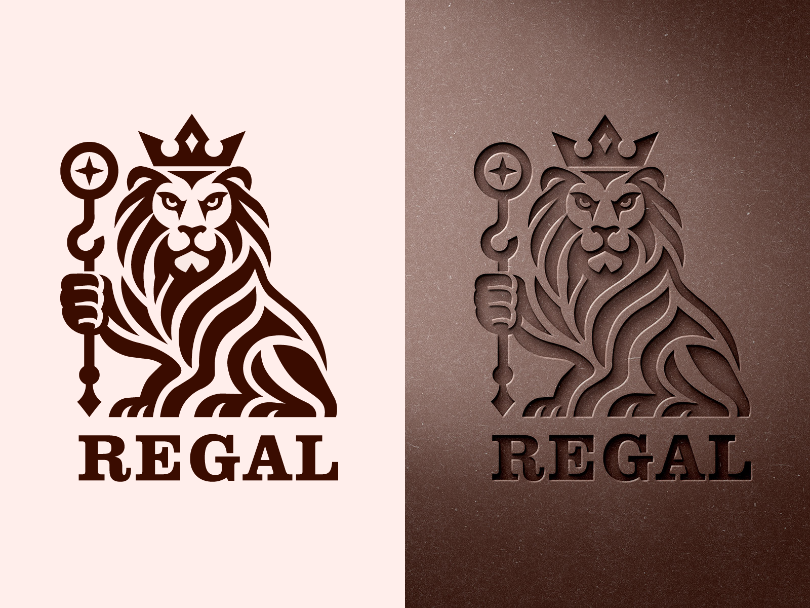 Regal | Royal Lion Crest & Brand Identity brand identity branding corporate identity crest logo crown logo emblem geometric logo graphic design lion logo logo design logo for sale logomark logotype luxurious luxury logo minimal logo monogram royal logo unused logo vector logo