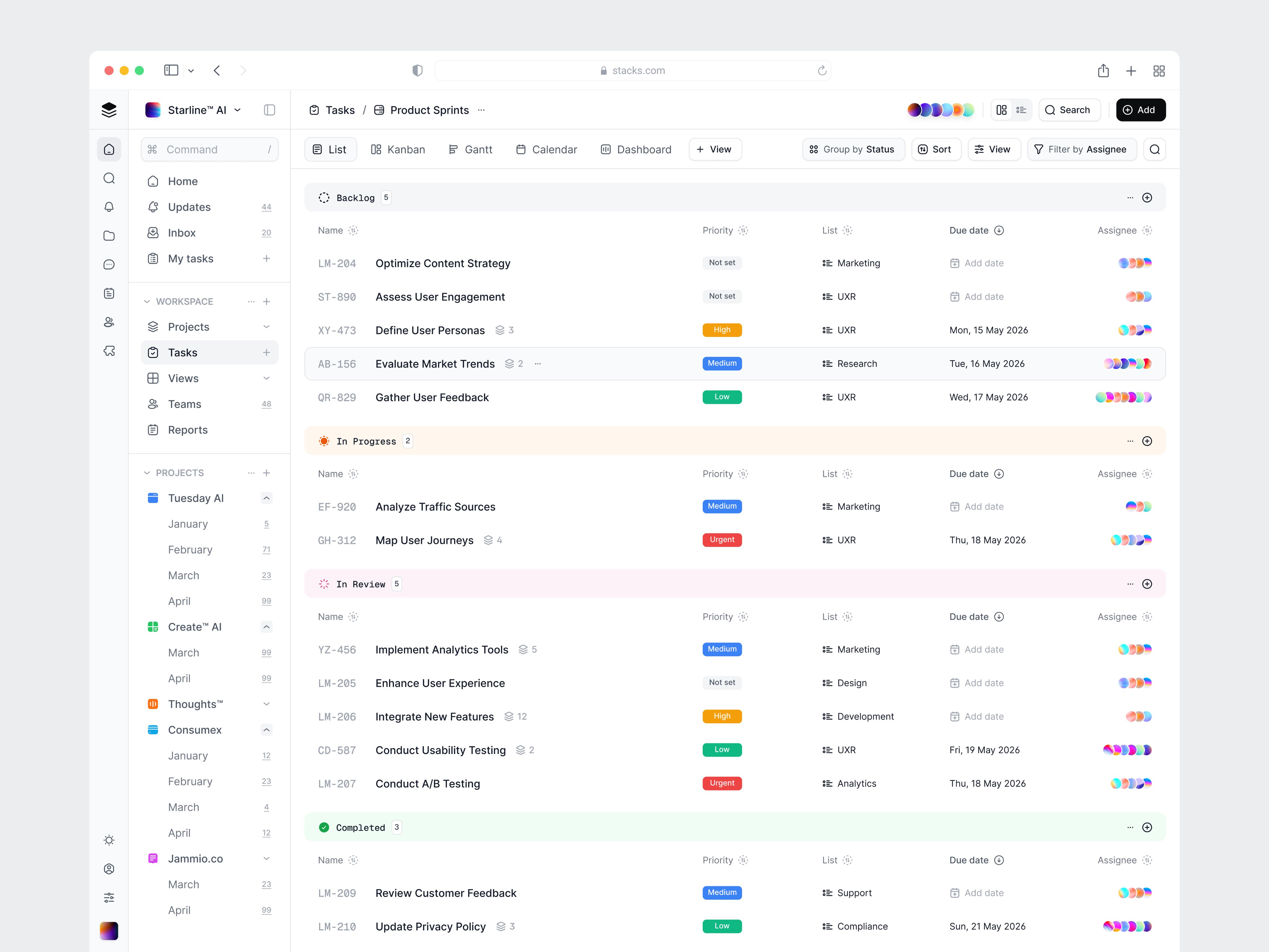 Task Management Dashboard b2b saas b2b software dashboard dashboard design product design product sprint project management project management ui saas saas dashboard saas dashboard ui sprint planning sprint tracker task list task management task management dashboard task management saas task management ui web app