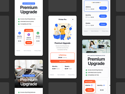 Premium Upgrade Variations app design ui ux