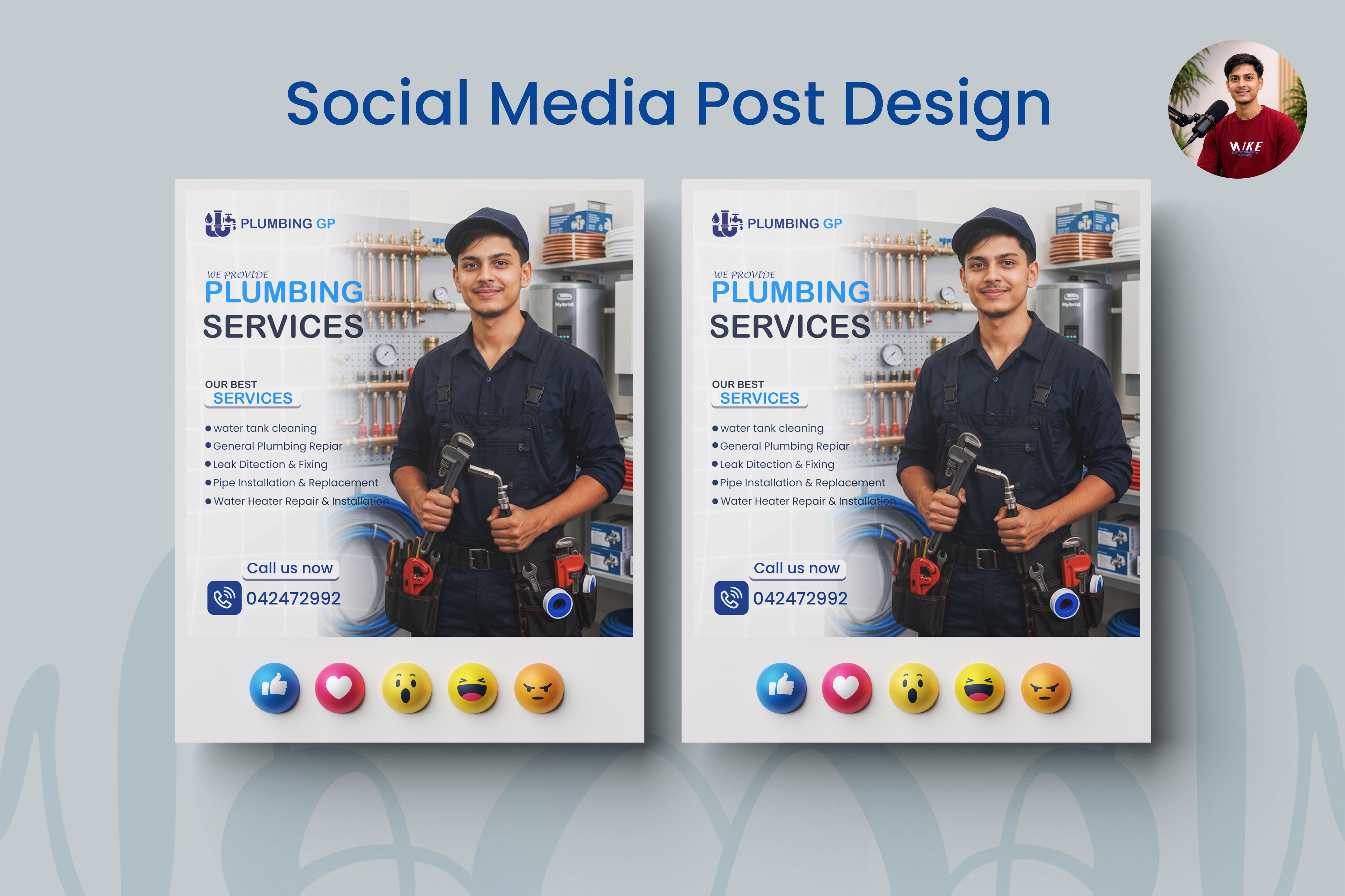 Plumbing service social media post design advertisement branding design graphic design plumbing social media post