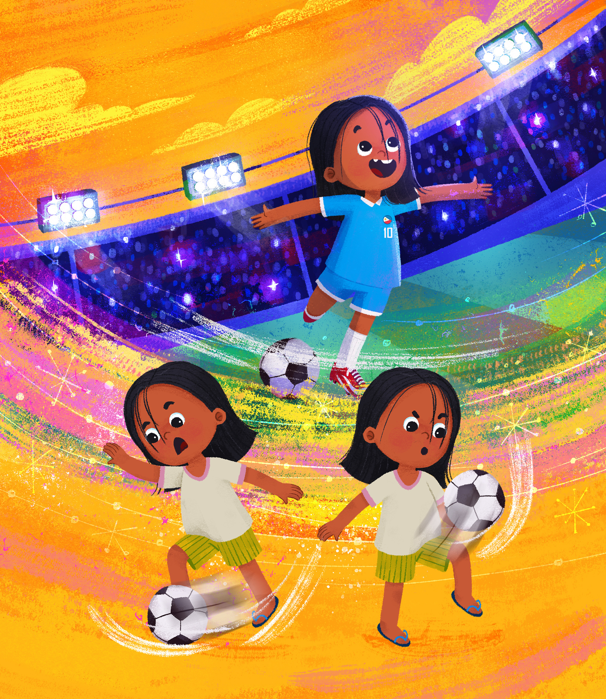 Practice today. Shine tomorrow. 🌟 ⚽ 2d art character development character illustration characterdesign childrens book childrens illustration digital art filipino kidlit kidlitart soccer
