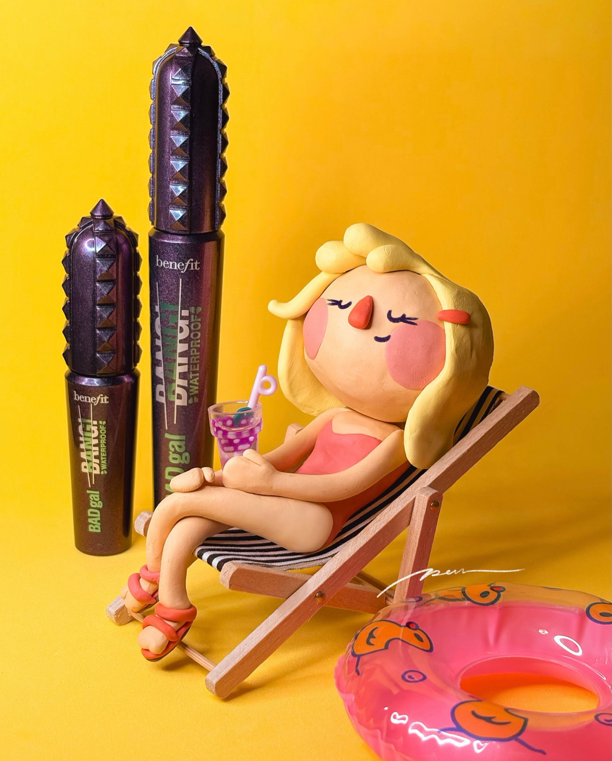 BadGal Bang! Benefit Mexico add benefit brand cartoon character clay collab color cute design illustration makeup sculpture