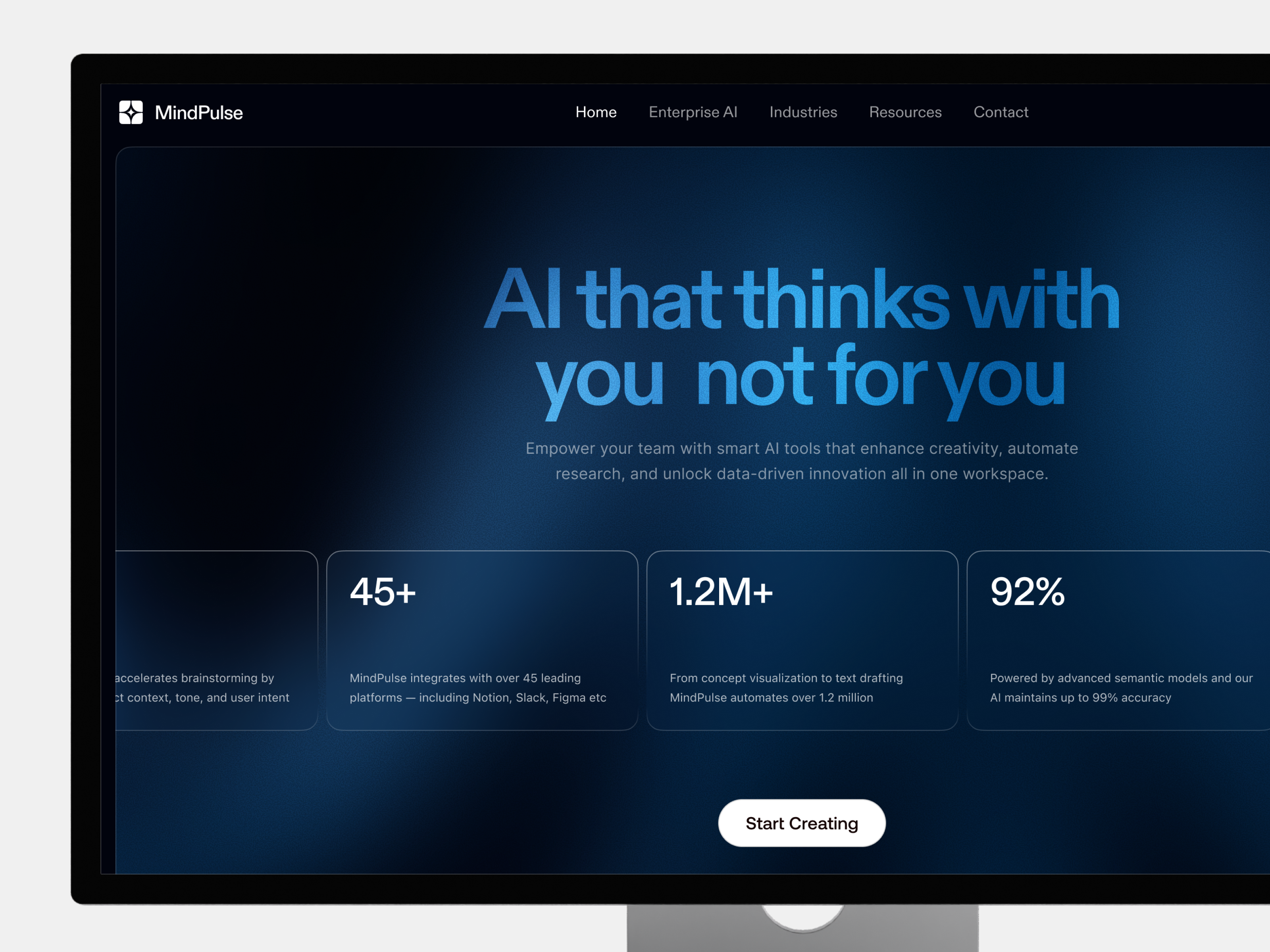MindPulse- A Website For Enterprise ai branding design graphic design header hero section illustration landing page logo platform saas ui ux vector web design website design