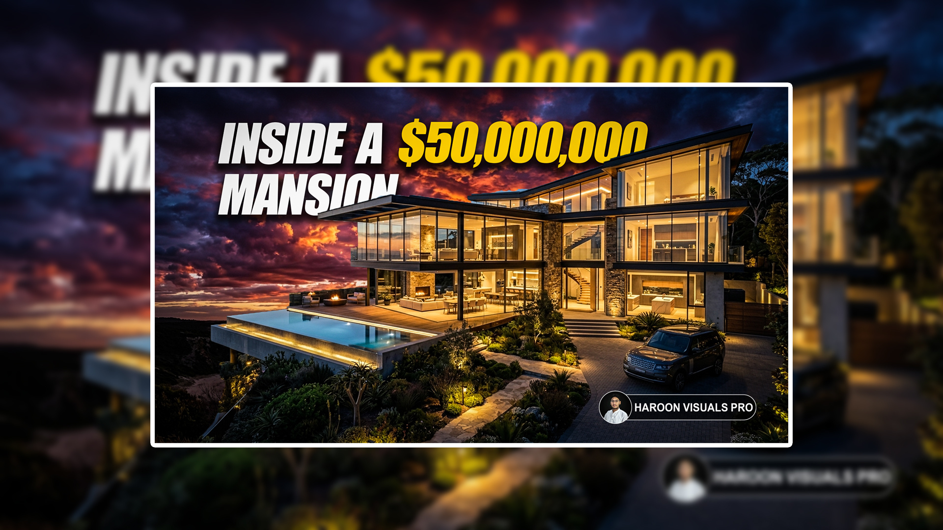 Inside a $50M Luxury Mansion — Real Estate YouTube Thumbnail architecture branding ctr graphic design lifestyle luxury mansion photoshop real estate thumbnail vlog youtube thumbnail