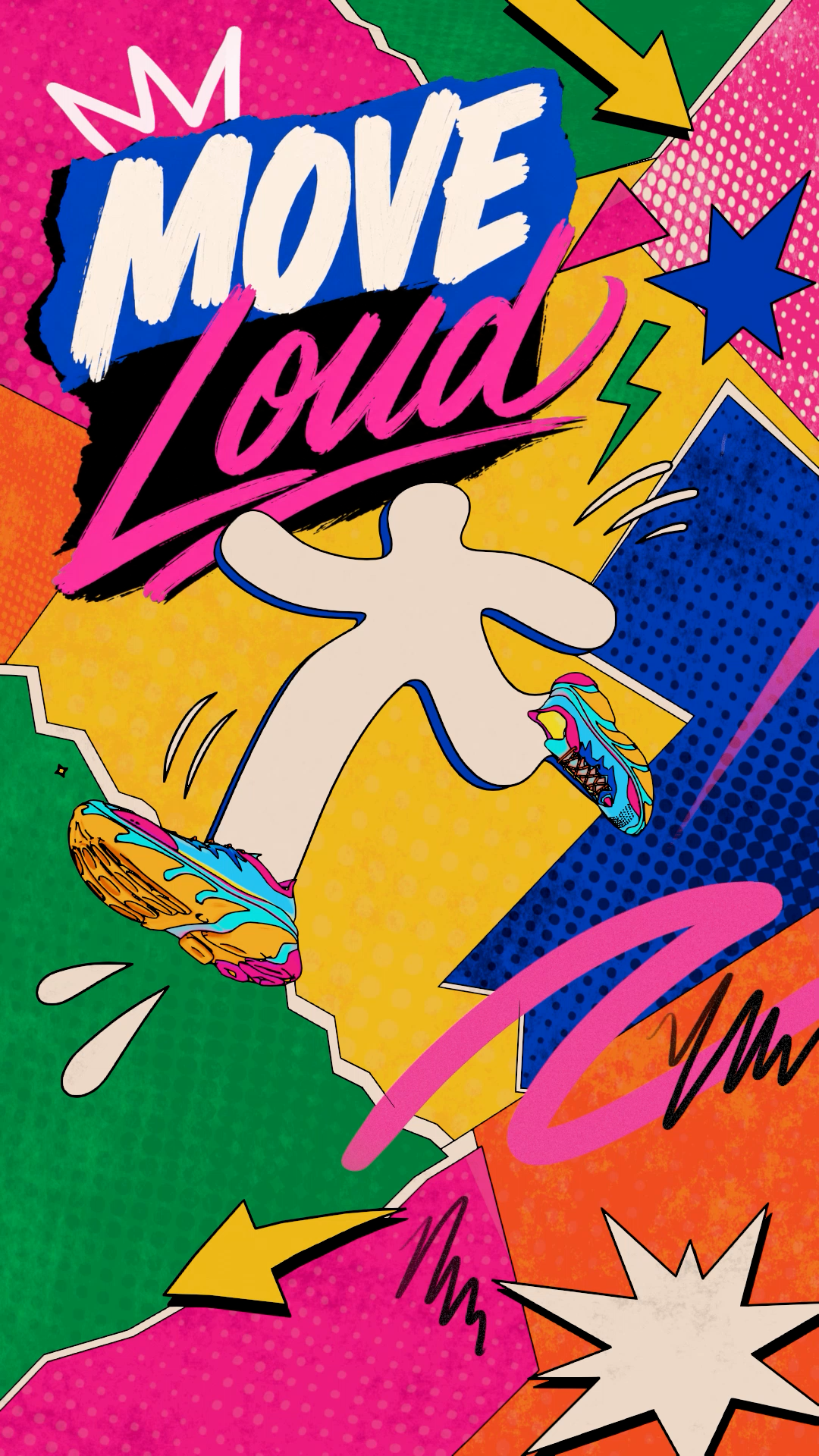 Move Loud — Pop Art Motion Study | Genius Studio 2d animation art direction character animation experimental motion graphic design loop animation motion design pop art typography visual design