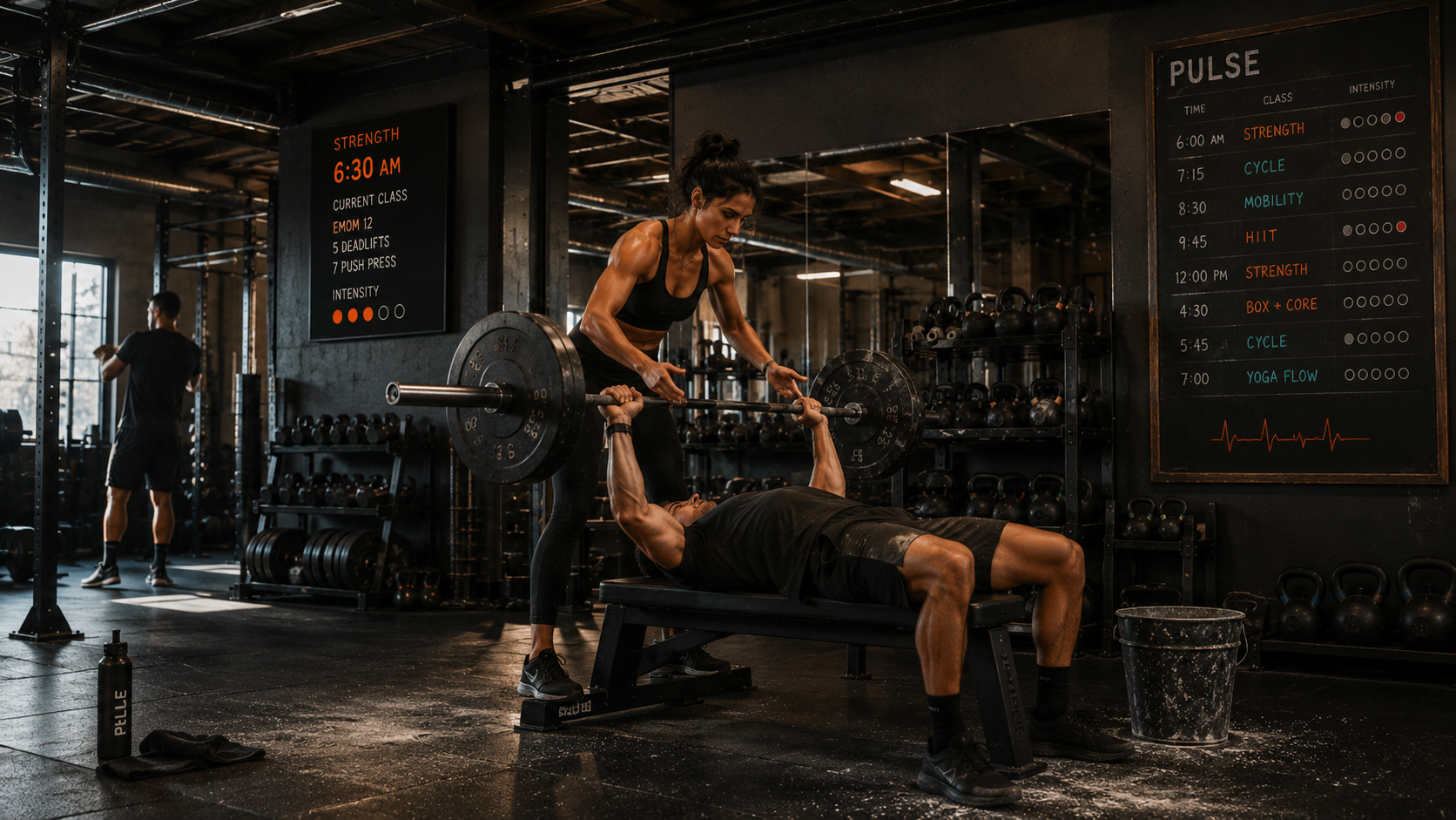 Title: PULSE — Boutique Fitness Brand Identity 3d animation brand branding creative creative director design fitness graphic design gym illustration logo motion graphics ui vector