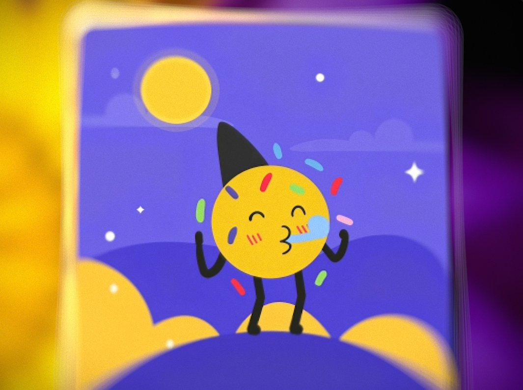 Mascot Onboarding Animation animation character clouds confetti continue glass jumping liquid log in mascot motion design motion graphics onboarding sign in stars sun