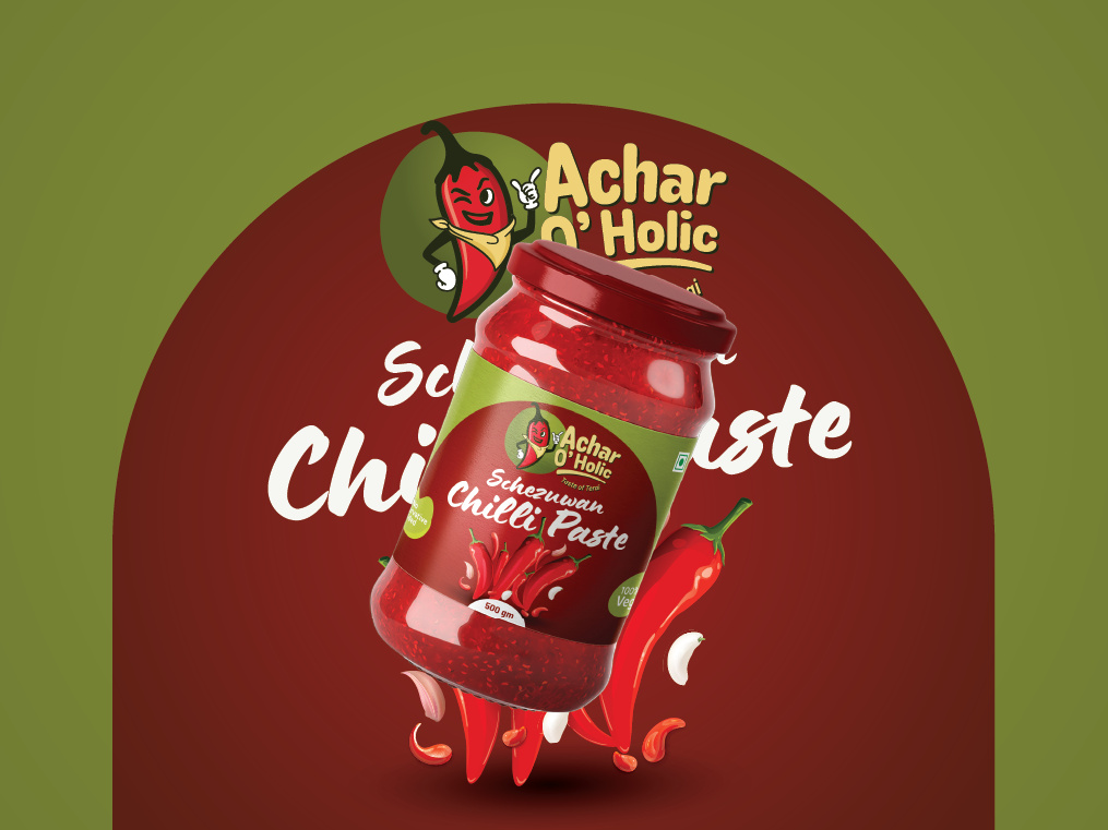 Pickle Label Design – Achar O’Holic Label Collection branding chilli moscot graphic design label design logo logo design moscot logo packaging design pickles label design pickles logo