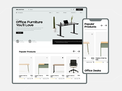 UX Office 3d animation branding case study design ecommerce furniture graphic design illustration logo minimalistic motion graphics office shop ui ux vector webdesign