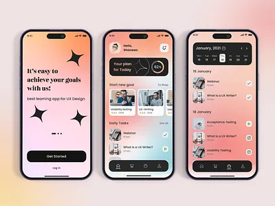 Ed Tech App app community courses creative daily tasks design edtech education goals interface learning mentor mobile app mobileappdesign ui ux