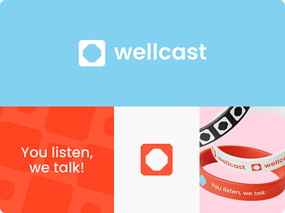 Wellcast - Branding for the podcast platform brand identity branding branding design graphic design logo logo design logotype podcast podcast branding saas branding startup branding