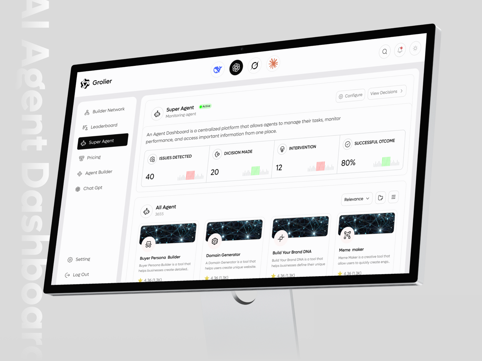 AI Agent Sass Dashboard Design agent dashboard ai agent ai dashboard dashboard dashboard design finance mobile app sass agent sass dashboard sass design ui web