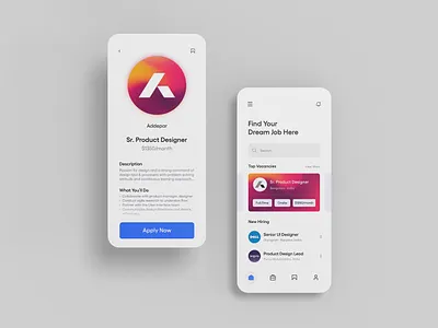 Job Portal App - Mobile Application design figma hiring job job portal job search jobs app minimal mobile app recruitment ui userinterface vacancy work