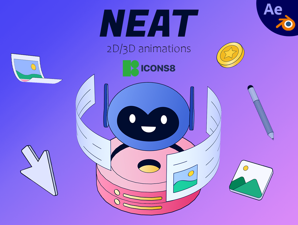 3D/2D animated illustrations, After Effects + Blender 2d animation 3d animation after effects animated illustration blender