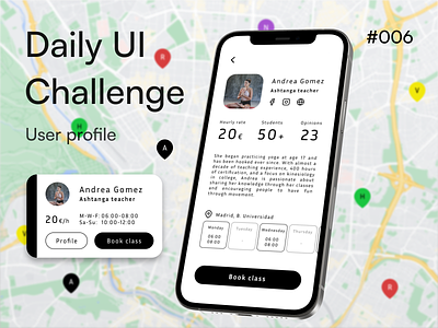 #006 - User profile design - Daily UI Challenge app dailyui design high fidelity mobile profile prototype ui user ux yoga