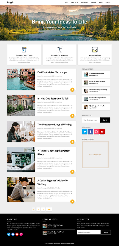 Bloggist - A Minimal & Simple Theme For Bloggers and Writers blog blogging inspiration template theme website wordpress writer