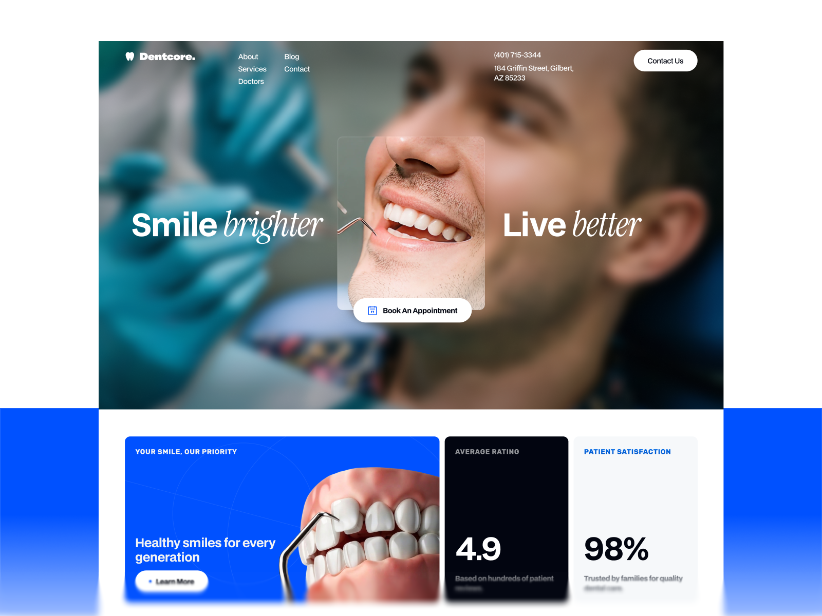 Dentore - Dental Website Design dental dental agency dental clinic dental website design web design website design