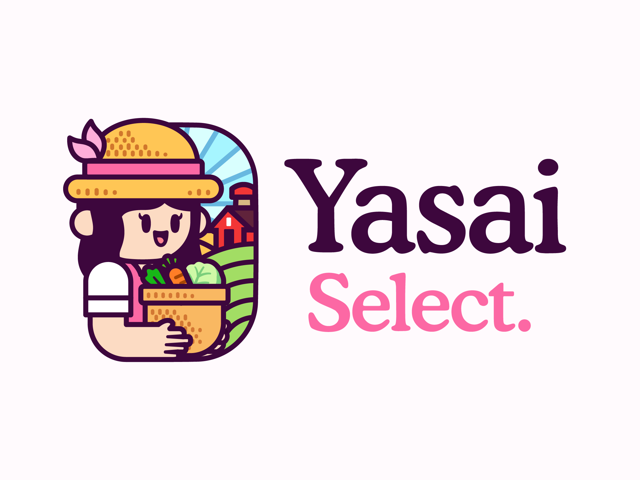 Yasai Select Logo Illustration brand branding cartoon character character design crops cute design farm graphic design illustration logo mascot mascot logo nature vegetables