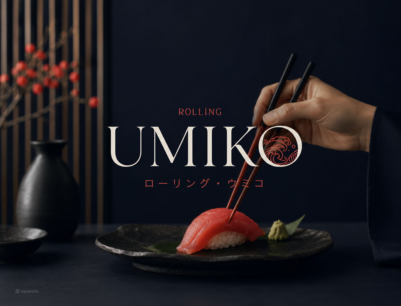 Umiko | Sushi Restaurant Brand Identity brand identity food branding hospitality design japanese design logo design menu design packaging design restaurant branding sushi branding visual identity