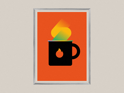 Honedon Posters - Coffee Mug (3/4) art coffee colorful cup design fire fun gradient graphic design illustration morning mug studio