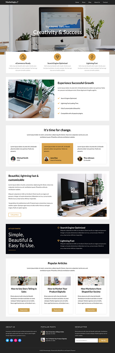 Marketingly - Agency, Blog & Marketing Theme for WordPress agency blog inspiration marketing template theme website wordpress