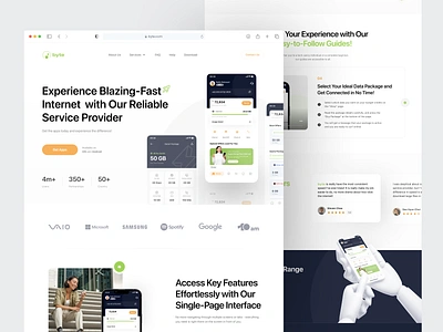 ⚡️byte • Internet Provider Website design internet internet provider internet service profider landing page minimal mobile app network provider quota service service internet service provider signal ui ux web design website