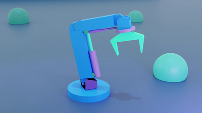 Robotics Arm Animation (short) 3d 3d animation animation blender gif landing page robot robotics