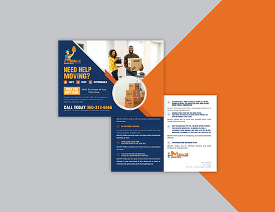 Moving Service Postcard Design brochure corporate design design distance flyer flyer design home labor local long mover moving company moving service national office package packing postcard relocation service