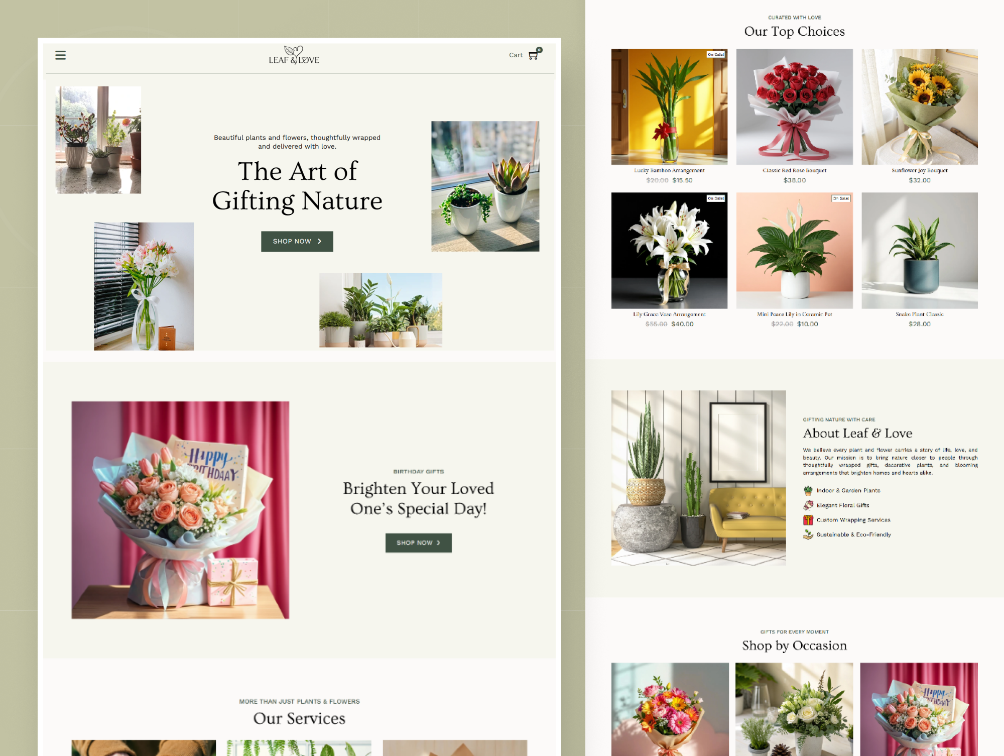 Plant & Flower Shop Website Design bouquet shop ecommerece website elementor website florist shop florist website flower ecommerce flower shop flower shop website garden shop gift shop plant ecommerce plant shop plant shop website plant website ui design ux design wordpress website
