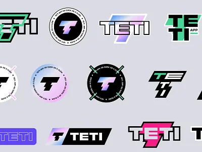 TETI - Stickers branding creative design font future futuristic gradient graphic design icon illustration logo logos logotype minimal sticker stickers sweet symbol tech technology