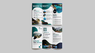 Travel Trifold Brochure Design ads advertising brochure flyer layout design marketing modern simple travel trifold flyer