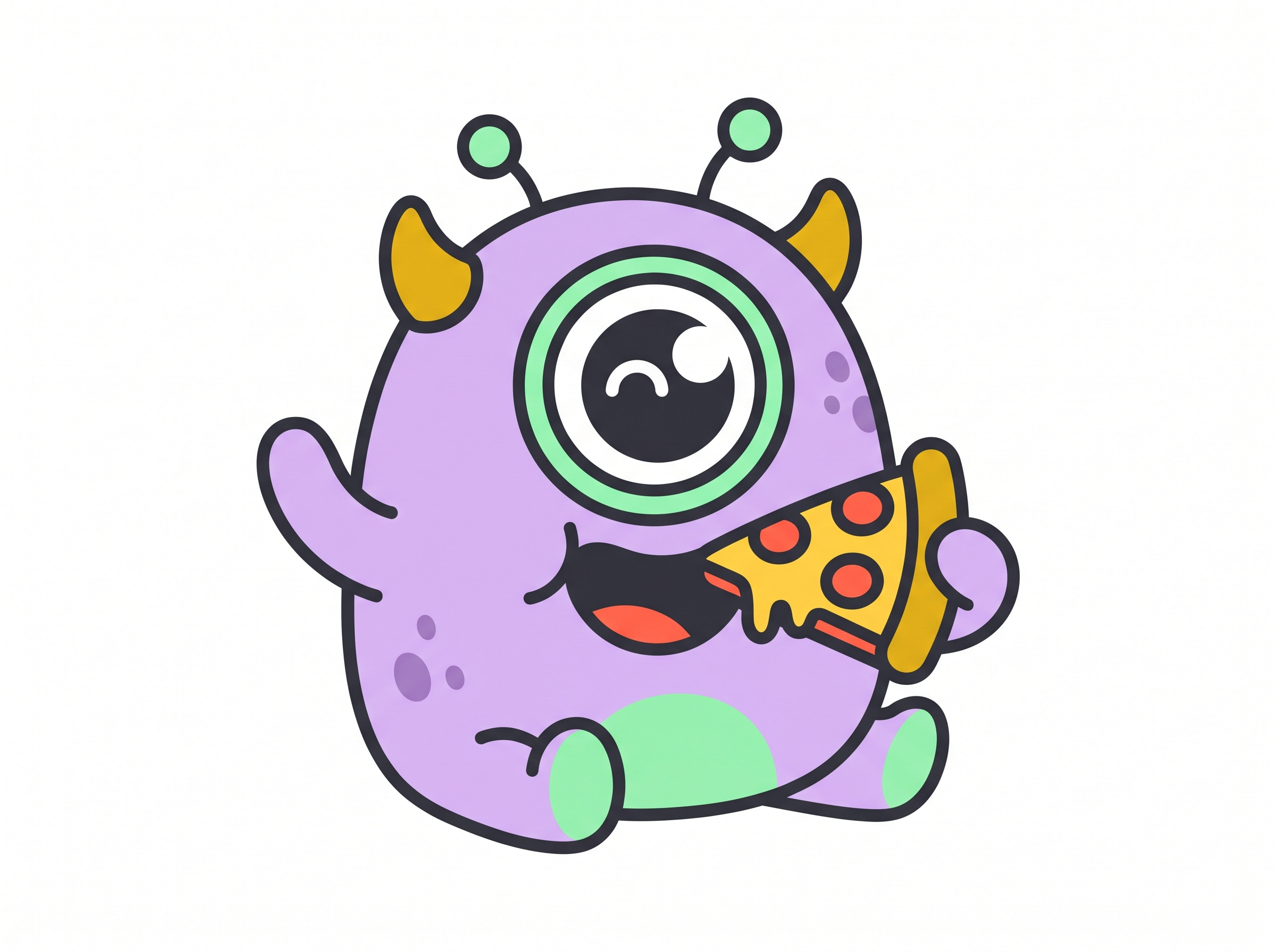Quirky Little Space Monster - Character Mascot Pack alien branding cartoon character character design colorful cute monster digital art eye design flat design graphic asset graphic design icon design illustration mascot minimal personality playful sticker design vector art vector illustration