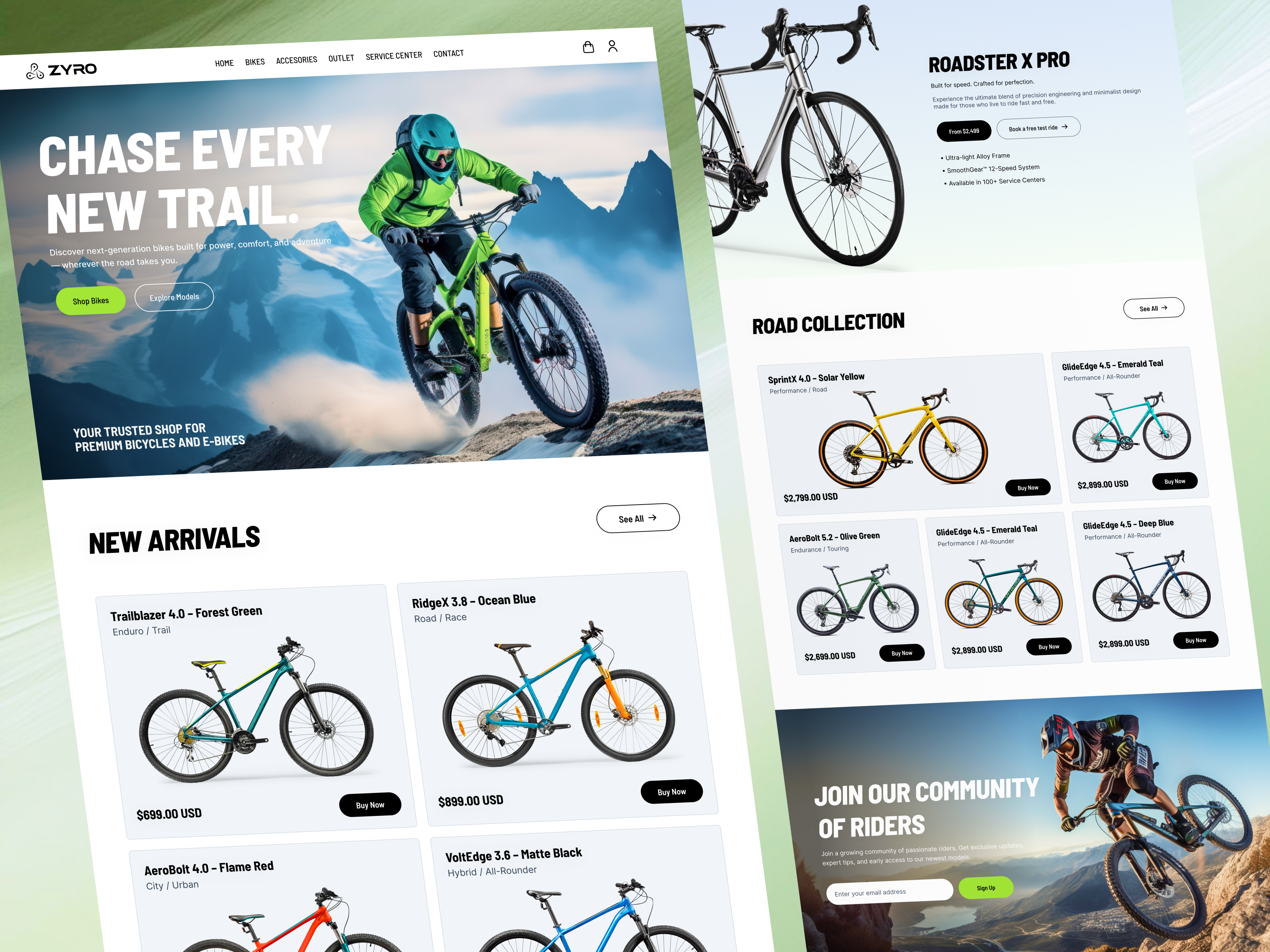 E-Bike E-Commerce Website UI/UX Design bicycle e commerce bicycle website bike ecommerce bike shop bike store cycling website e bike e bike website ecommerce ui ecommerce website landing page ui ux design web design website design