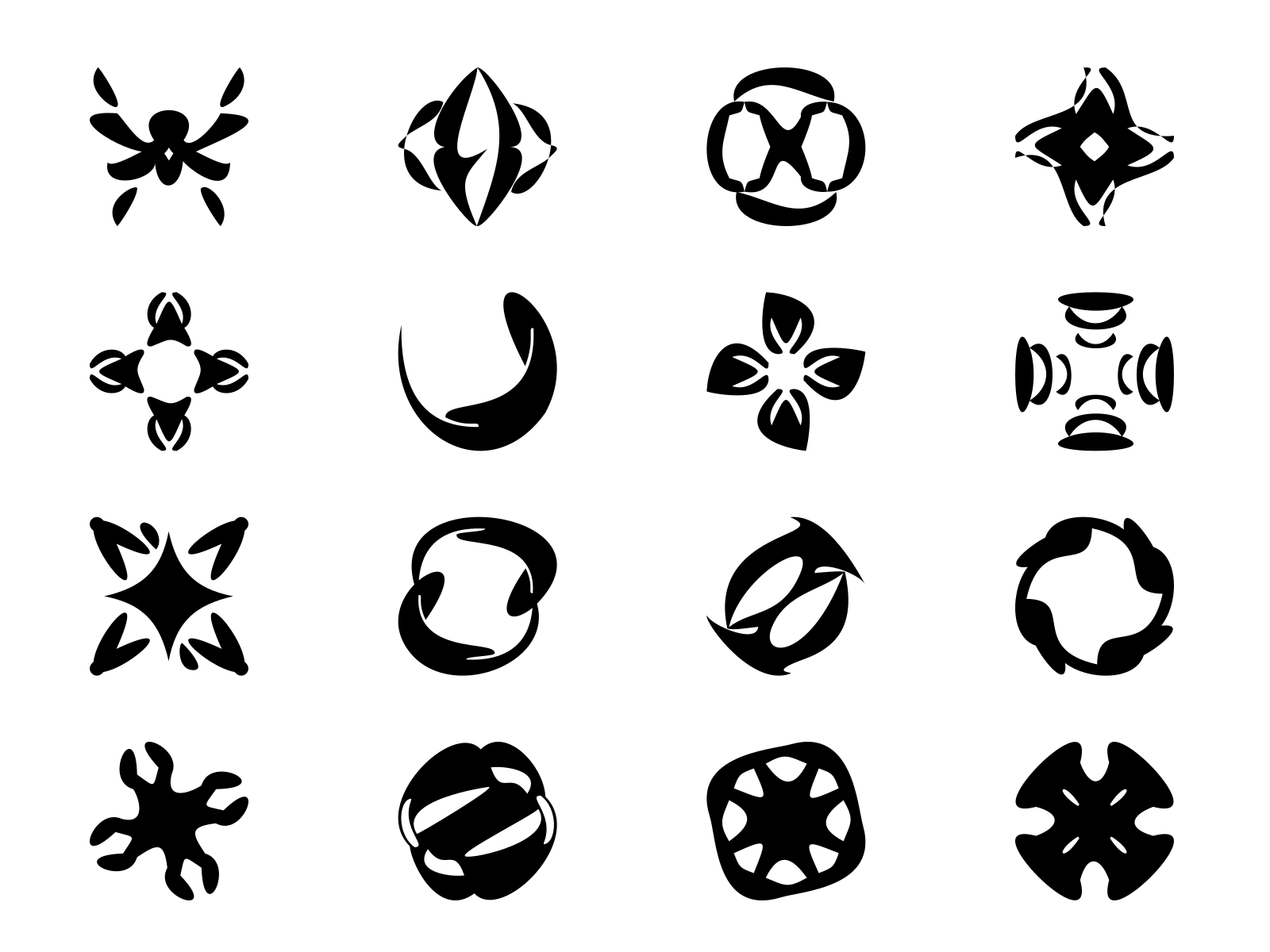 Universal Structural Forms abstract logo black and white curve design design process design system form exploration geometric design inkscape logo variations luxury branding medical branding minimal logo modular design monochrome design nature inspired structural design symbol design tech aesthetics vector art visual identity