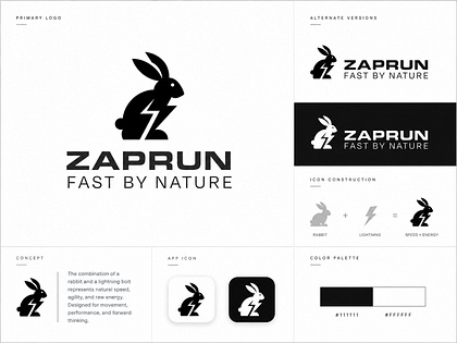 ZAPRUN — Rabbit Speed Logo & Brand Identity