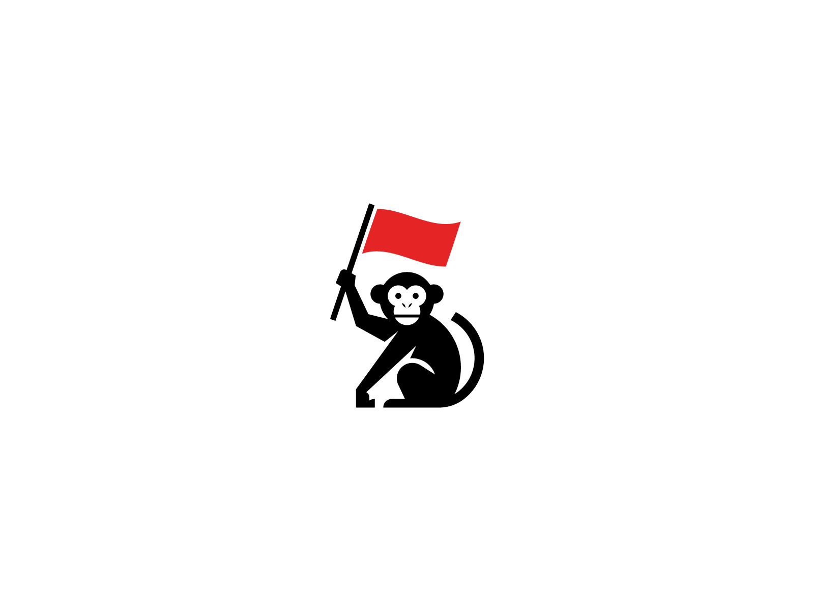 Minimal Monkey Flag Logo Design for Sell 3d animal logo animation brand logo branding branding design business logo design graphic design illustration logo monkey flag logo monkey logo motion graphics simple monkey logo sit monkey timeless monkey logo ui vector