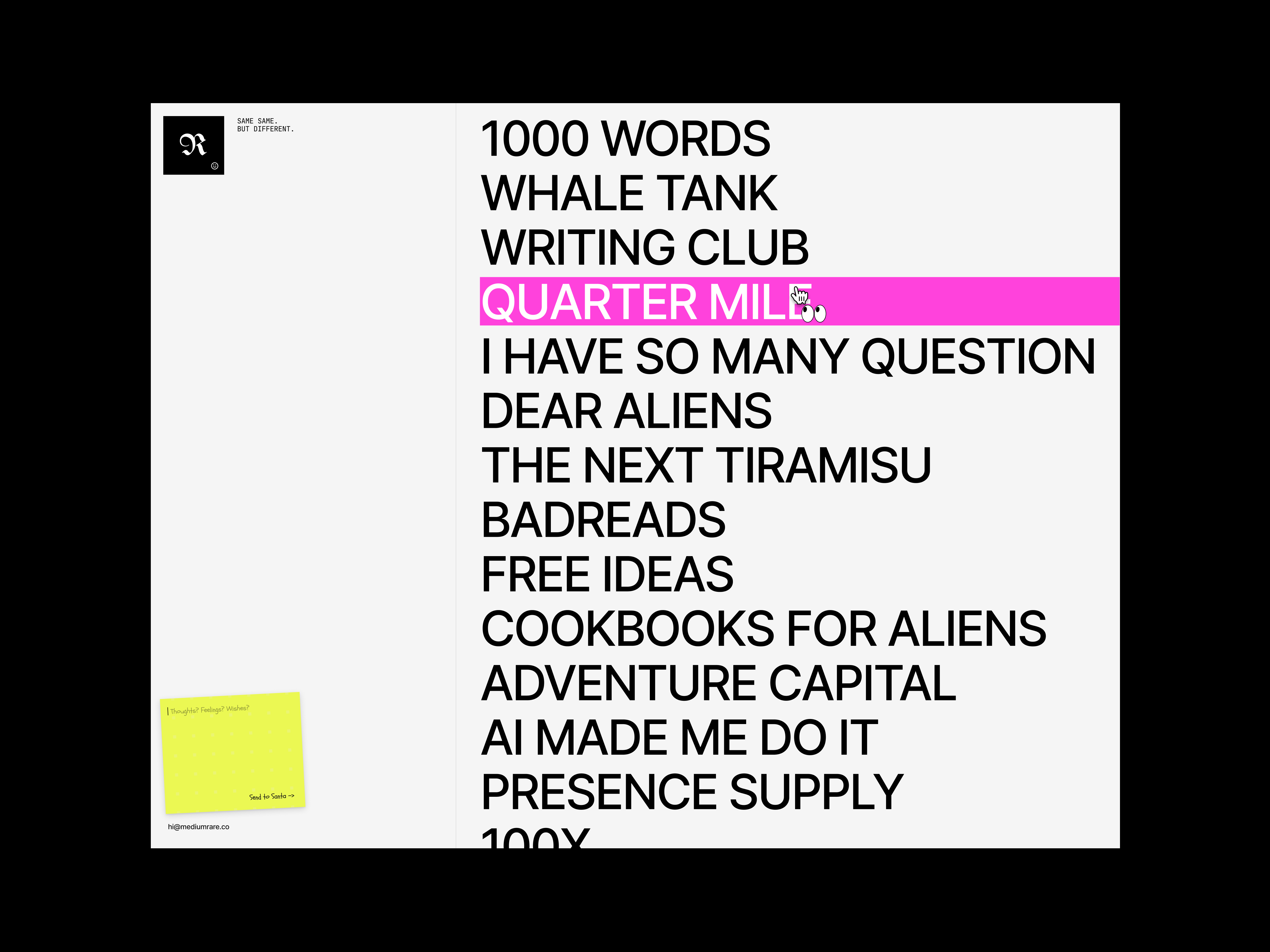 Medium rare explorations brand branding experimental graphic design layout web