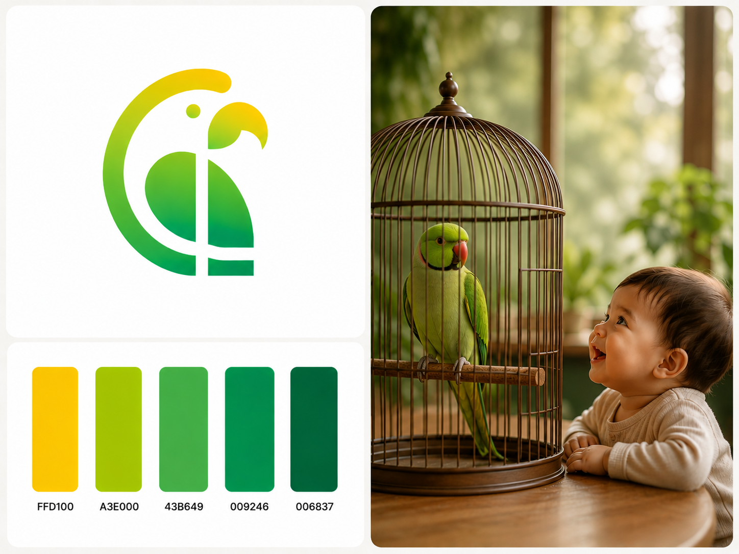 Bird Care & Pet Lifestyle Brand Identity animal logo aviary logo bird branding bird care bird logo bird logo design bird lover bird shop brand identity colorful logo creative logo green logo logo identity minimalist logo modern logo nature logo parrot branding parrot logo pet branding pet logo