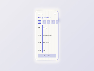 Daily UI 71 - Schedule app calendar dailyui dailyuichallenge design mobile schedule ui uxui