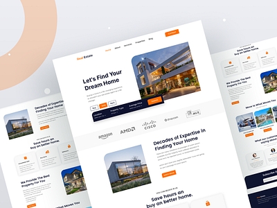 Real Estate Landing Page dribbble figma header design landing page landing pages mobile app real estate landing page real estate web page ui ux ui ux design webdesign website design