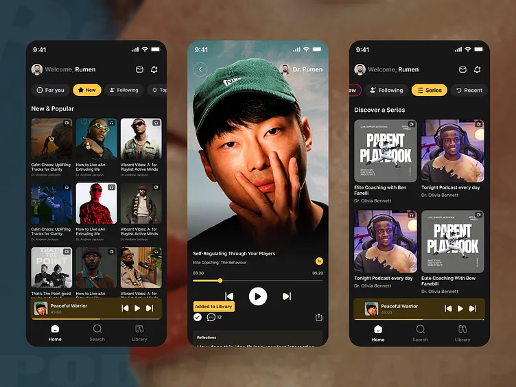 podcast mobile app design