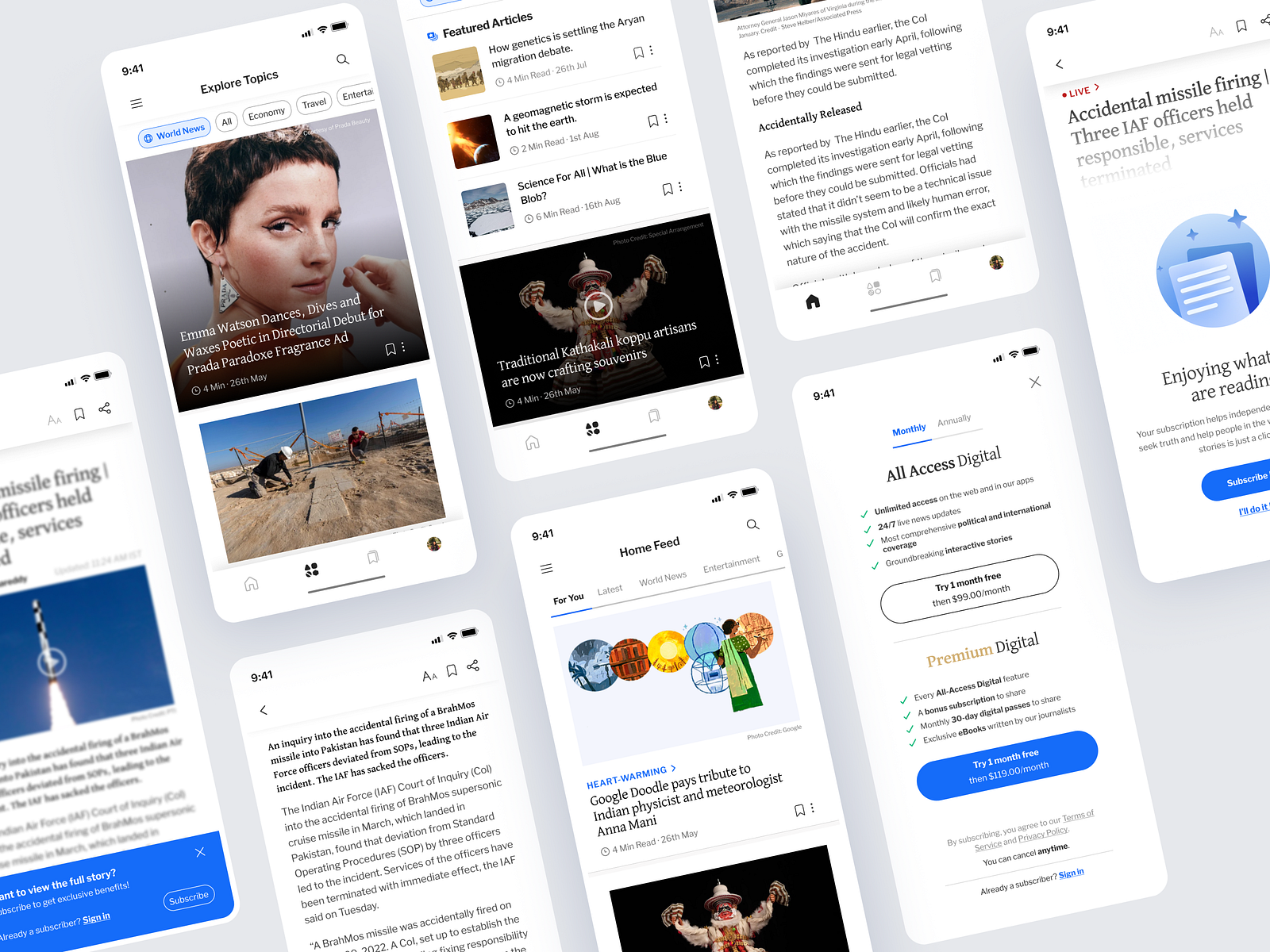 News Editorial App UI Design for Mobile by Anushka Priya on Dribbble