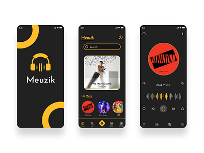 Meuzik app design branding design graphic design illustration logo ui uiux ux vector