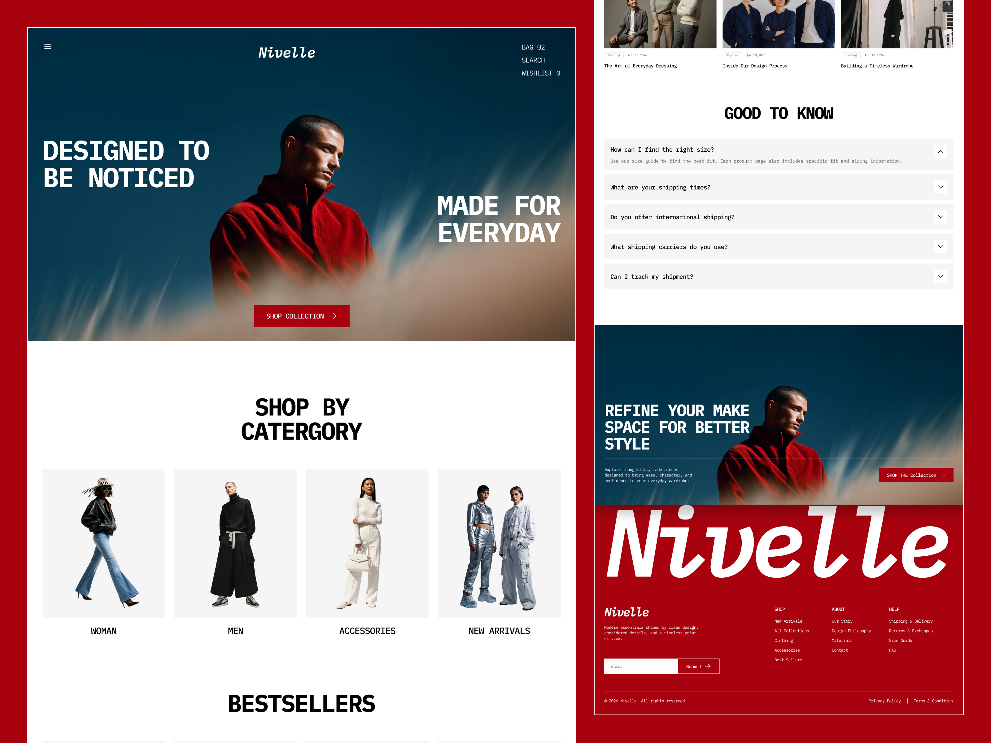 Nivelle — Modern Fashion E-commerce Website animation clean ui ecommerce ecommerce website design fashion website figma design landing page ui design ux design webdesigninspirati website design
