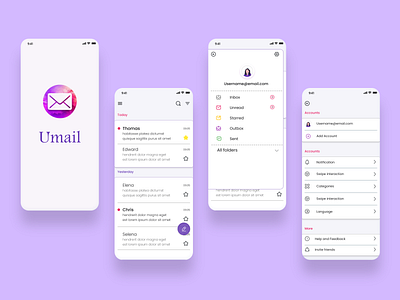 Umail app design branding design graphic design illustration logo ui uiux ux vector