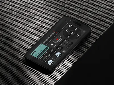 Voice Recorder IOS allblack audioproduct ios iosdesign mobileui neumorphism product recorder uxui