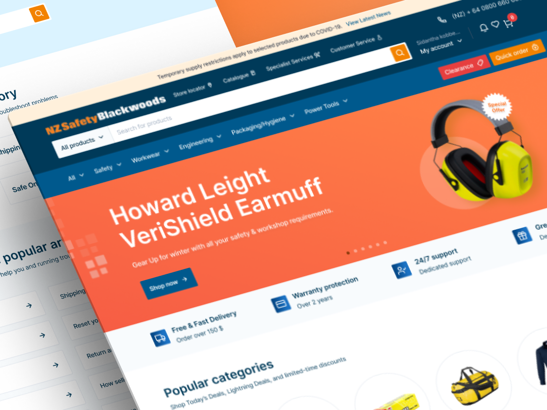 Blackwoods E-commerce Redesign design system e commerce homepage responsive design ui ux web web design