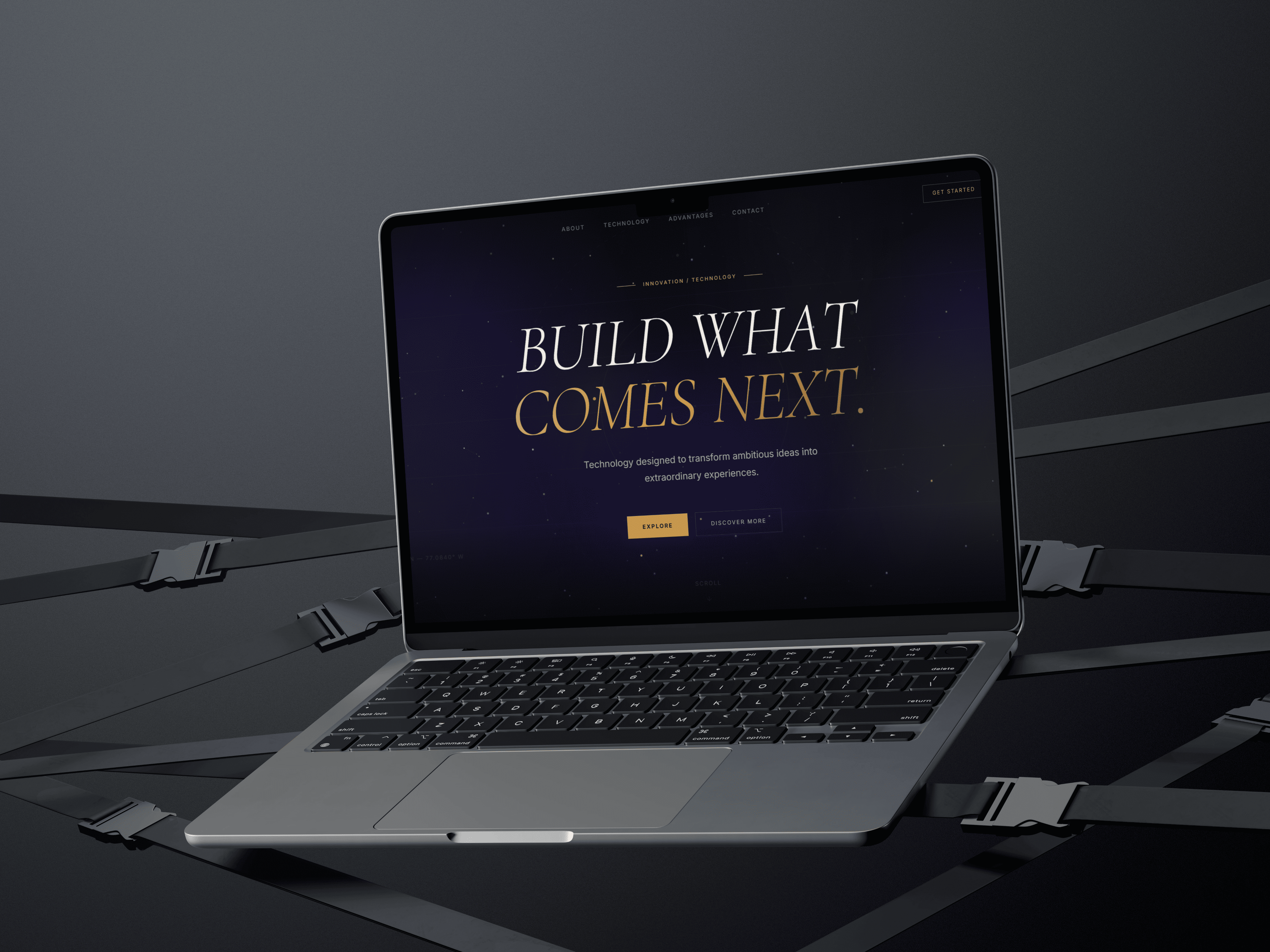 Landing page Space 3d animation design ui ux