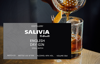 Salivia- gin label/ logo- concept 2 branding design graphic design logo typography