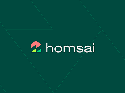 Homsai abstract ai banking branding clever data fintech futuristic growth home house logo mark minimal money payment real estate roof step technology